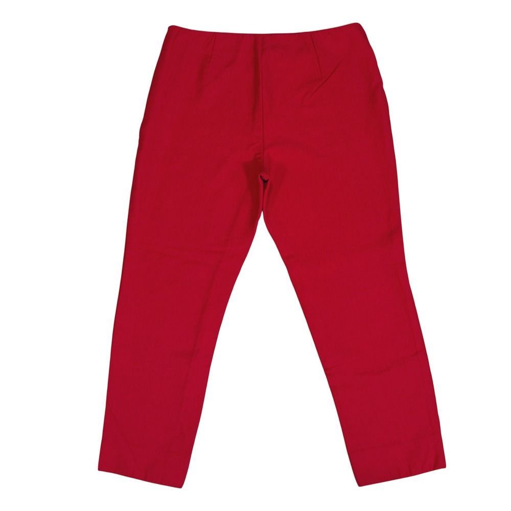 Lafayette 148 New York Stanton Red Slim Leg Side Zip Pants Size 12 - Picture 2 of 7